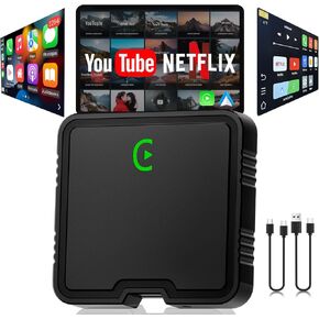 محول CarPlay اللاسلكي لـ iPhone & Android - يدعم الخرائط ، YouTube ، Netflix ، Tiktok - اتصال سريع ومستقر ، التوصيل والتشغيل - التوافق العالمي لاستريو السيارة in Kuwait
