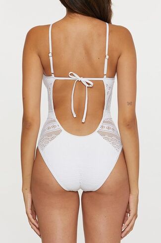 BECCA Women's Color Play Crochet One Piece Swimsuit, High Neck, Bathing Suits in Saudi Arabia
