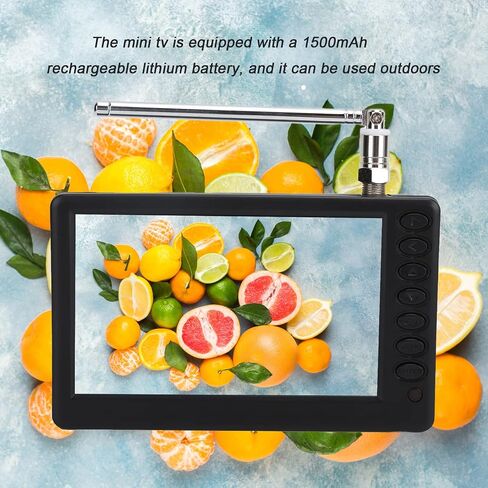 5'' Portable Mini Digital TV, 1080P 2 in 1 with FM Radio, Rechargeable Battery, USB, Headphone Jack, Memory Card Slot, for Kids, Car, Outdoor, Travel in Saudi Arabia