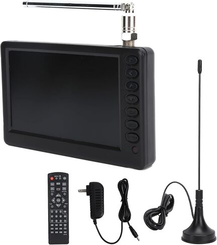 5'' Portable Mini Digital TV, 1080P 2 in 1 with FM Radio, Rechargeable Battery, USB, Headphone Jack, Memory Card Slot, for Kids, Car, Outdoor, Travel in Saudi Arabia