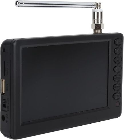 5'' Portable Mini Digital TV, 1080P 2 in 1 with FM Radio, Rechargeable Battery, USB, Headphone Jack, Memory Card Slot, for Kids, Car, Outdoor, Travel in Saudi Arabia