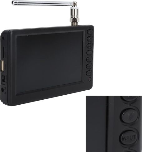 5'' Portable Mini Digital TV, 1080P 2 in 1 with FM Radio, Rechargeable Battery, USB, Headphone Jack, Memory Card Slot, for Kids, Car, Outdoor, Travel in Saudi Arabia