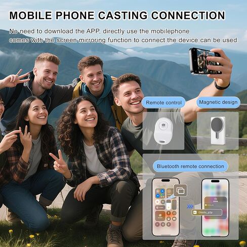 شاشة شاشة Selfie Monitor لـ iPhone/Android ، شاشة Selfie Magnetic Phone VLOG مع بطارية 1800 مللي أمبير في الساعة وبلوتوث عن بعد ، شاشة الكاميرا اللاسلكية للبث/Tiktok (أبيض) in Kuwait