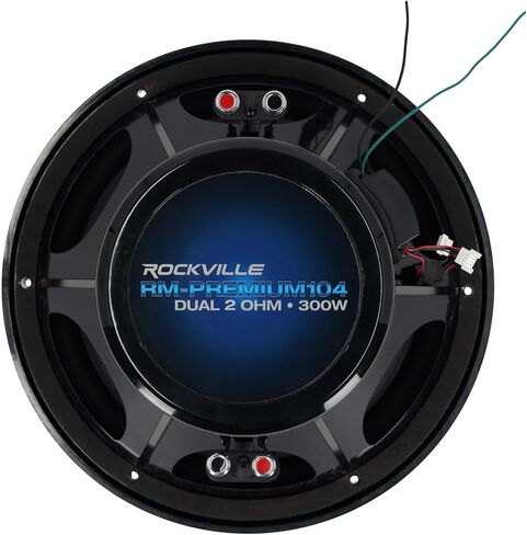 Rockville RM-Premium104 White Marine Boat 10 "SPWOOFER 1200W DUAL 4 OHM ، تصميم الهواء المجاني ، إضاءة RGB LED ، مخروط البولي كربونات ، لعشاق الصوت البحري in Saudi Arabia