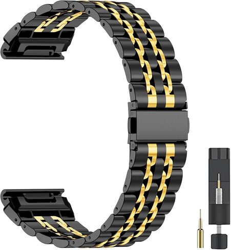 26mm Quickfit Metal Watch Band Compatible with Garmin Fenix 8/tactix 8 AMOLED-51mm/Fenix 7X pro/7X/6X Pro/6X/5X Plus/5X/3 HR/3,Stainless Steel Strap for quatix 8/epix Pro 51mm/Enduro 3 2/tactix 7 Pro in Kuwait