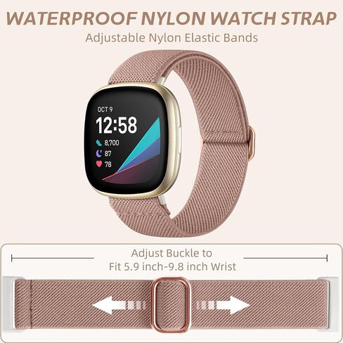 فرقة Odbeai مسدود متوافقة مع Fitbit Versa 4 فرق للمرأة/بالعكس 3 نطاقات نساء/Sense 2/Band ، حزام معصم نايلون نايلون للرياضة البديلة ، 5 حزم in Kuwait