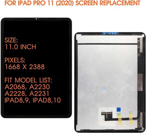 for iPad Pro 11 2018 Screen Replacement for iPad Pro 11 1st/ 2nd Gen 2020 LCD Display A1980 A2013 A2068 A2228 A2228 Screen Replacement Digitizer Touch Assembly Repair Parts in Saudi Arabia