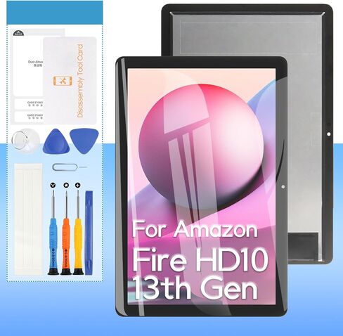 Screen Replacement for Amazon Fire HD 10 13th Gen 2023 TG425K 10.1" LCD Display Touch Screen Digitizer Full Assembly | Tools | Black in Saudi Arabia