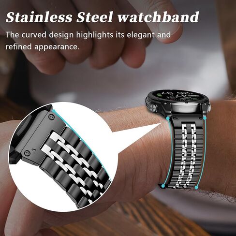 26mm Quickfit Metal Watch Band Compatible with Garmin Fenix 8/tactix 8 AMOLED-51mm/Fenix 7X pro/7X/6X Pro/6X/5X Plus/5X/3 HR/3,Stainless Steel Strap for quatix 8/epix Pro 51mm/Enduro 3 2/tactix 7 Pro in Kuwait