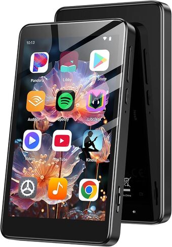 AGPTEK 96GB MP3 Player with Bluetooth and WiFi, T08X 4'' Android 14 MP4 Music Player with Spotify, Audible, APP Store, Up to 1TB, Black in Saudi Arabia