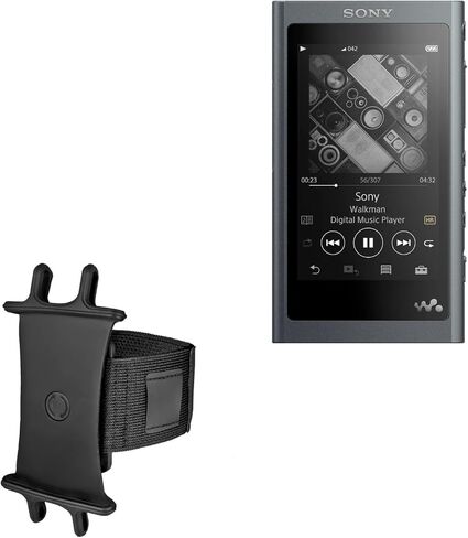 Boxwave Holster متوافق مع Sony NW -A55 - ActiveStretch Sport Carrly ، شارة قابلة للتعديل للتمرين والجري - Jet Black in Kuwait