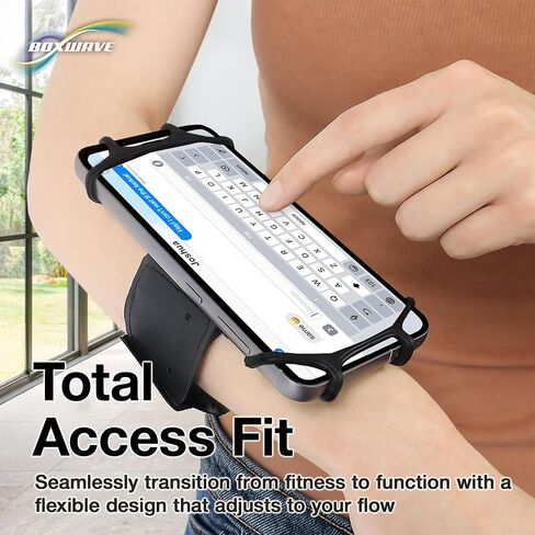 Boxwave Holster متوافق مع Sony NW -A55 - ActiveStretch Sport Carrly ، شارة قابلة للتعديل للتمرين والجري - Jet Black in Kuwait