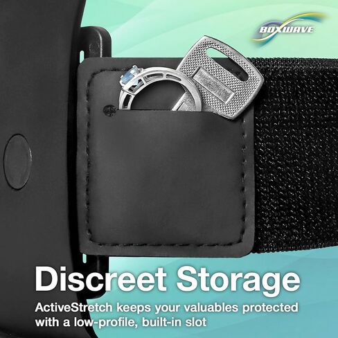 Boxwave Holster متوافق مع Sony NW -A55 - ActiveStretch Sport Carrly ، شارة قابلة للتعديل للتمرين والجري - Jet Black in Kuwait