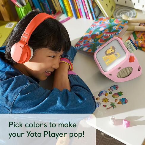 سترة مغامرات Yoto في Think Pink (3rd Gen.)-ملحق لاعب الأطفال ، حاملة أحذية واقية مجهزة ، غطاء جلدي مضاد للانزلاق مع مقبض سهل الحمل in Saudi Arabia