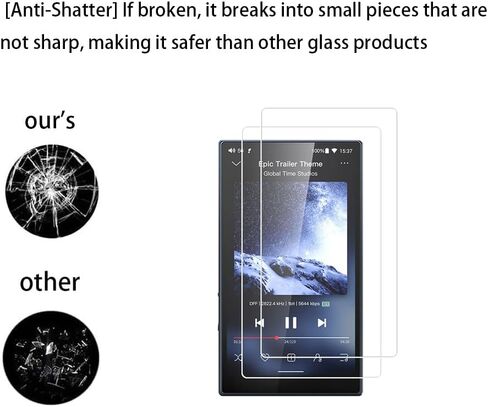 Walieoka Screen Protector Compatible with FIIO M21 Player,9H Hardness Tempered Glass Protective Film,Scratch Resistant Anti-Fingerprint [2 Pack] in Saudi Arabia