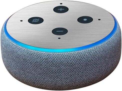 MightySkins Skin Compatible with Amazon Echo Dot (3rd Gen) - Cold Steel | Protective, Durable, and Unique Vinyl Decal wrap Cover | Easy to Apply, Remove, and Change Styles | Made in The USA in Saudi Arabia