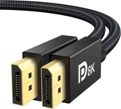 كبل Ivanky 8K DisplayPort 1.4 ، VESA Certified DP Cable 6.6ft (8K@60Hz ، 4K@144Hz ، 2K@240Hz) HBR3 دعم 32.4 جيجابت في الثانية ، HDR ، HDCP 2.2 ، FreeSync G-Sync ، منفذ عرض مضغوط لمراقبة الألعاب ، الرسومات ، الكمبيوتر الشخصي. in Kuwait
