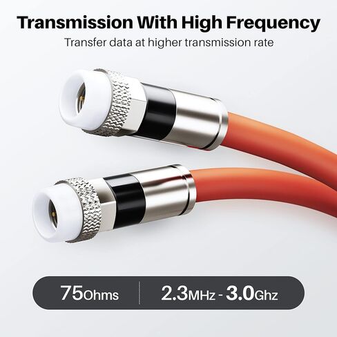GEARit Coaxial Cable for Direct Burial (100ft) RG6 70 Ohm RF Rubber Boot Waterproof Underground in-Wall with Rubber Boot, High-Speed Internet, Broadband, Digital TV Aerial, Satellite Cable 100 Feet in Saudi Arabia