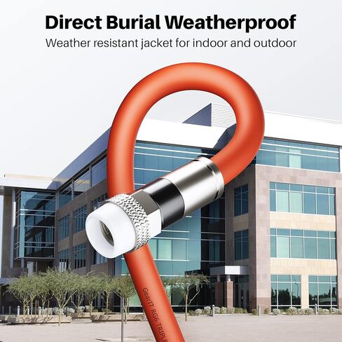 GEARit Coaxial Cable for Direct Burial (100ft) RG6 70 Ohm RF Rubber Boot Waterproof Underground in-Wall with Rubber Boot, High-Speed Internet, Broadband, Digital TV Aerial, Satellite Cable 100 Feet in Saudi Arabia