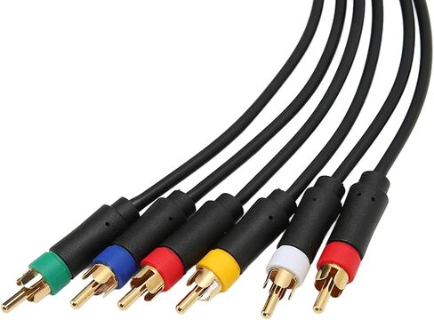 Fayelume RGB RGBS Component Cable, AV Cable Cord Multifunctional Composite, Colourful Soft Cable Cord with 4 BNC Heads, for Crt Monitors, N6 in Saudi Arabia