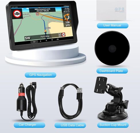 9 '' GPS Navigator for Car Truck RV - نظام الملاحة على الشاشة التي تعمل باللمس مع Sun Visor ، 2025 Maps North America تحديثات الحياة الحرة ، التوجيه الصوتي ، تنبيه السرعة ، التنقل في GPS لجميع المركبات in Saudi Arabia