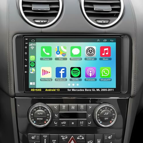 GPS Navi Car Radio for Mercedes Benz GL ML Class W164 X164 ML350 ML500 ML280 GL320 GL350 GL450 2005-2011 ، دعم carplay/Android Auto ، 9 " in Kuwait