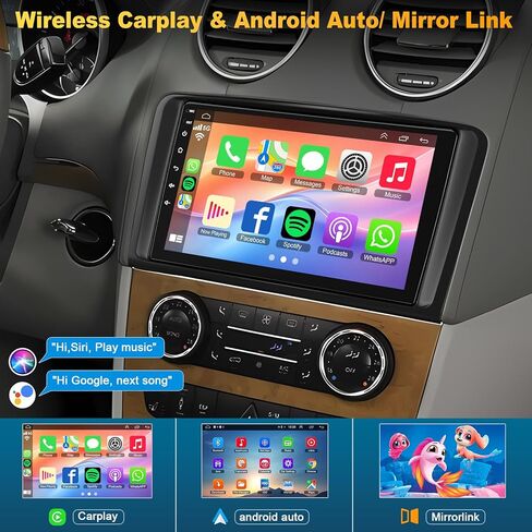 GPS Navi Car Radio for Mercedes Benz GL ML Class W164 X164 ML350 ML500 ML280 GL320 GL350 GL450 2005-2011 ، دعم carplay/Android Auto ، 9 " in Kuwait