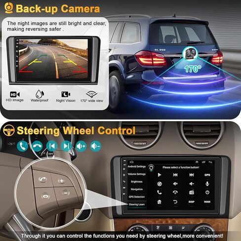 GPS Navi Car Radio for Mercedes Benz GL ML Class W164 X164 ML350 ML500 ML280 GL320 GL350 GL450 2005-2011 ، دعم carplay/Android Auto ، 9 " in Kuwait