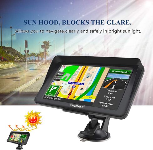 GPS Navigator for Car Truck RV with Bluetooth, Latest 2025 Map 7 inch Touch Screen GPS for Car, Vehicle GPS with Speed and Red Light Warning (Black) in Saudi Arabia