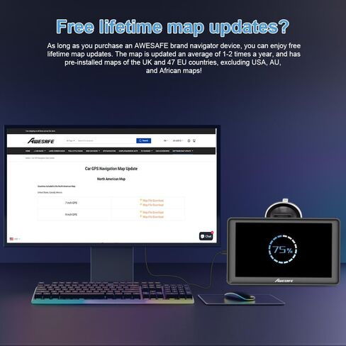 GPS Navigator للسيارة ، آخر 2025 خريطة 7 بوصة الشاشة التي تعمل باللمس ، واتجاه الصوت الحقيقي المنطوق بدوره يذكر نظام الملاحة للسيارات ، ونظام تحديد المواقع العالمي (GPS) مع السرعة وتحذير الضوء الأحمر in Kuwait