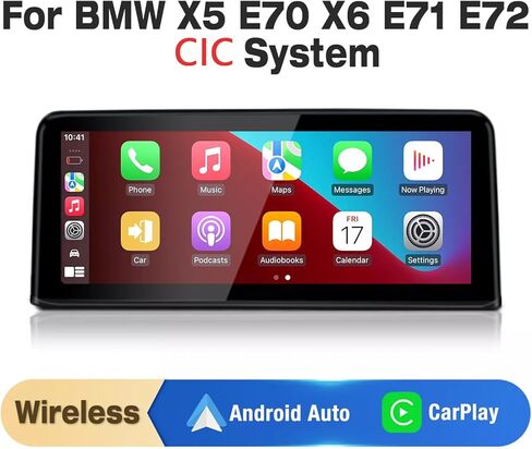 10.25 "شاشة CarPlay لـ BMW E70 E71 2010-2013YEAR CIC SYSTEM ، جهاز استقبال لراديو السيارات متعددة الوسائط Android Auto Auto ، GPS in Kuwait