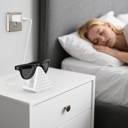 محطة شحن Ray Ban Meta - شاحن بديل لنظارات Ray -Ban Meta - USB A Type Organizer Dock Stand for Wayfarer Skyler Headliner ، مع Adapter (Black) in Kuwait