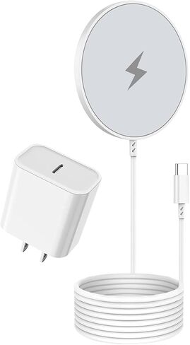 Magnetic Wireless Charger for iPhone 16 Pro Max/16 Pro/15/14/13/12/Plus/AirPods 3/2/Pro 2, 6FT Magnet Charge for Apple Mag-Safe Charger Fast Wireless Charging Pad with USB C Charging Block, 2Pack in Kuwait