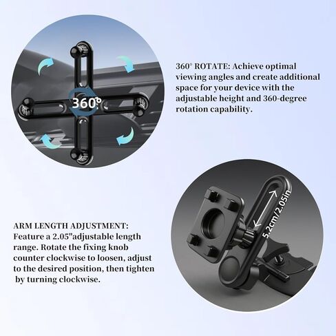 Extended CD Slot Mount for CarPlay Screen Adjustable Arm 360° Rotating Universal Head 17mm Compatible with in-Car Monitors CD Slot CarPlay Replacement Mount in Saudi Arabia