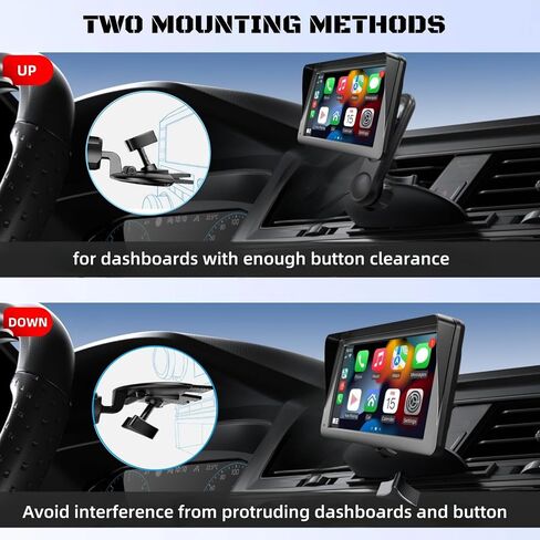 Extended CD Slot Mount for CarPlay Screen Adjustable Arm 360° Rotating Universal Head 17mm Compatible with in-Car Monitors CD Slot CarPlay Replacement Mount in Saudi Arabia