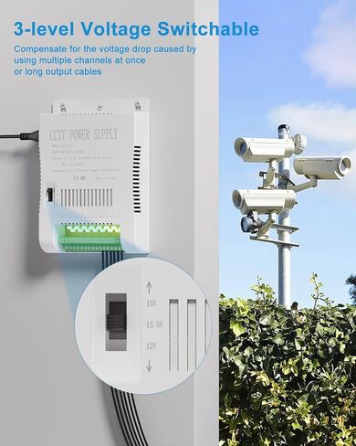 ALITOVE 12 Volt Camera Camera CCTV POWERS SUVENT 16 قناة توزيع الطاقة 10A 120W DC الجهد القابل للتعديل 12V 13.5V 15V AC ADAPTER 100-240V 50-60Hz لكاميرا DVR NVR ، ضوء الشريط LED in Kuwait