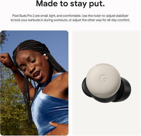 Google Pixel Buds Pro 2 - سماعات أذن Bluetooth اللاسلكية مع إلغاء الضوضاء النشط المؤيدة للمستوى - تم تصميمه لمساعد Gemini AI - Moonstone (نموذج 2025) in Saudi Arabia
