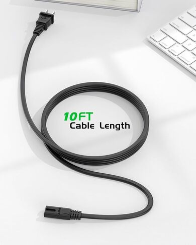 كابل طاقة طاقة سلك مناسب لـ HP OfficeJet Pro ، Envy ، Deskjet Series Printers 2 Prong Replacement - (ETL Cable) in Kuwait