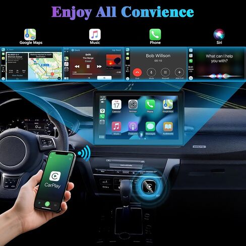 محول CarPlay اللاسلكي لـ iPhone ، 2025 ترقية تحويل سلكية إلى Dongle Play اللاسلكية ، وتصميم USB Mini Size لمحول Apple Carplay ، USB-A/Type-C ، بدون تأخير ، توصيل وتشغيل ومستقر. in Kuwait