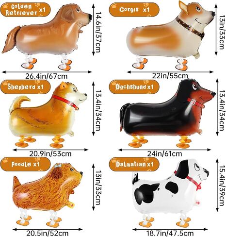 6 Pcs Walking Animal Balloons for Kids,Farm Animal Balloons,Walking Farm Animal Foil Mylar Balloon,Farm Birthday Decorations for Farm Theme Party Supplies(Rooster,Duck,Horse,Cow,Pig, Sheep) in Kuwait