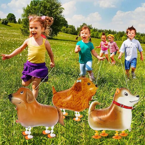 6 Pcs Walking Animal Balloons for Kids,Farm Animal Balloons,Walking Farm Animal Foil Mylar Balloon,Farm Birthday Decorations for Farm Theme Party Supplies(Rooster,Duck,Horse,Cow,Pig, Sheep) in Kuwait