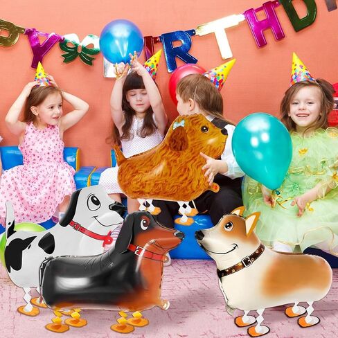 6 Pcs Walking Animal Balloons for Kids,Farm Animal Balloons,Walking Farm Animal Foil Mylar Balloon,Farm Birthday Decorations for Farm Theme Party Supplies(Rooster,Duck,Horse,Cow,Pig, Sheep) in Kuwait
