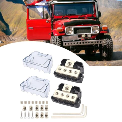 Professional Power Distribution Unit Wiring Junction Box for Vehicle Amplifier 0GA in 4GA Out with Essential Accessories Tapping Screws in Kuwait