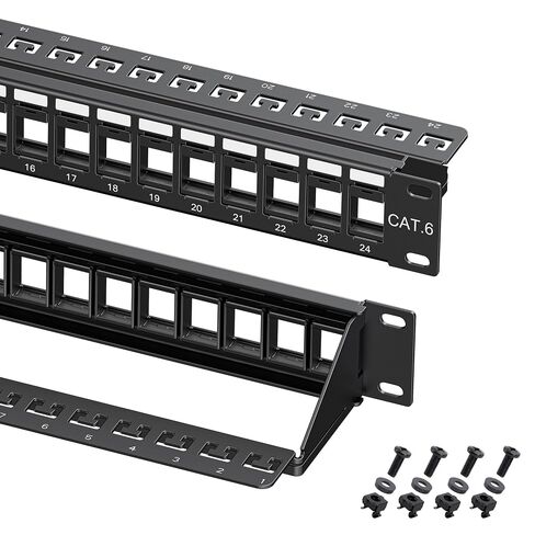 Cable Matters Rackmount or Wall Mount 2U 48 Port Keystone Patch Panel with Cable Management and Support Bar, 19-inch Blank Patch Panel for Keystone Jacks in Saudi Arabia