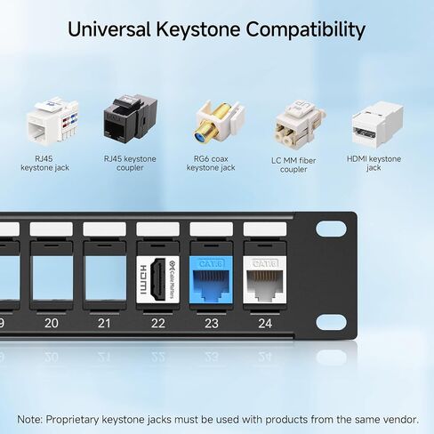 Cable Matters Rackmount or Wall Mount 2U 48 Port Keystone Patch Panel with Cable Management and Support Bar, 19-inch Blank Patch Panel for Keystone Jacks in Saudi Arabia