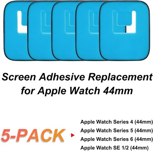 5-Pcs Ultra-Stick Pre-Cut Waterproof Screen Sticker Compatible with Apple Watch Series 4/5/6th 44mm in Saudi Arabia