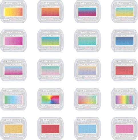 60-Pack Gradient Color Screen Protector Stickers for Casio F91W Watch - 20 Vibrant Transparent Decals, High-Clarity Film for Watch Face Customization & Modification in Saudi Arabia