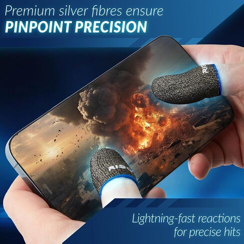 10 Pieces Gaming Finger Sleeves - Perfect Touchscreen Glide - Thumb Sleeve for Mobile Games - Dedales Gamer Profesionales - Phone Accessories in Saudi Arabia