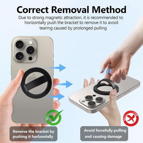 Magnetic Silicone Ring Grip Phone Holder, Rotating Finger Loop Ring Grip Holder, Soft and Portable, Strong Magnetic Attraction, Compatible with Magsafe Phone Case (Black) in Kuwait