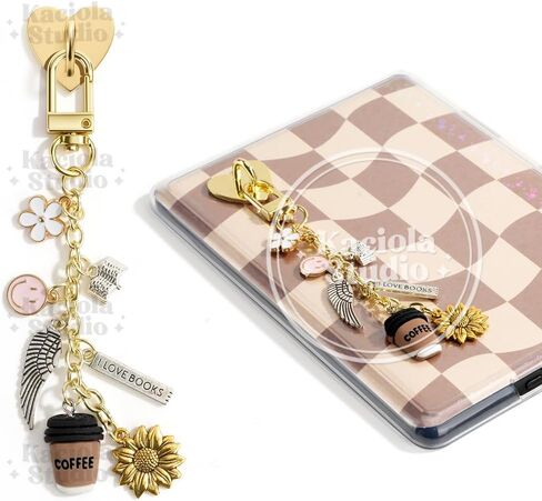 Kaciola Charm Chains for Kindle, Cute E-reader Phone Charm Bracelets Accessories Gift for Reader Booklovers Women Men, Charms Compatible for Kindle/E-Reader/Phone (A01-A07) in Kuwait